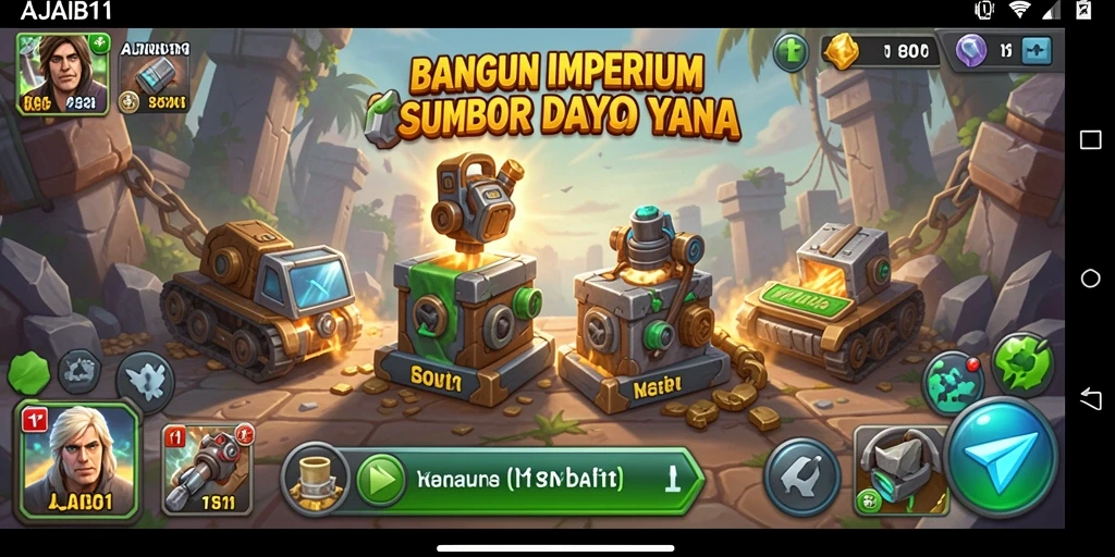 Tangkapan layar dari gameplay <strong>AJAIB11</strong> yang menampilkan strategi dan pembangunan imperium.