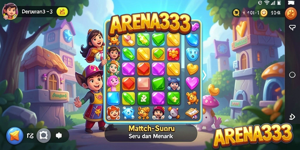 Tangkapan layar gameplay ARENA333 yang menampilkan momen mencocokkan objek.