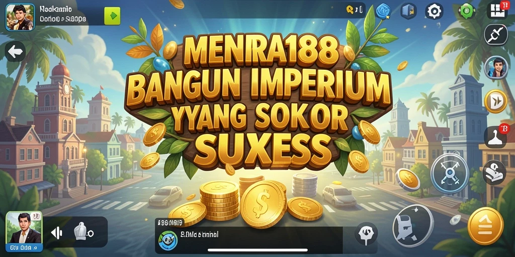 Tampilan gameplay MENARA188 dengan menara bisnis yang megah.