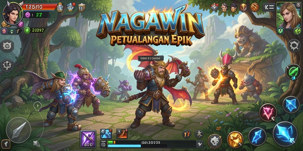 Tampilan gameplay NAGAWIN yang menakjubkan dan penuh aksi.
