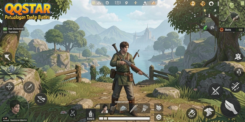Tampilan gameplay menarik dalam dunia terbuka QQSTAR.