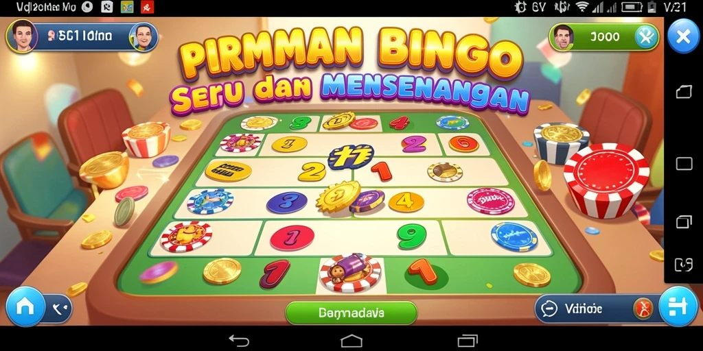 Gameplay seru V21 dalam permainan Bingo yang interaktif.